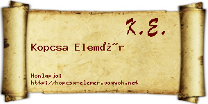 Kopcsa Elemér névjegykártya