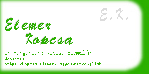 elemer kopcsa business card